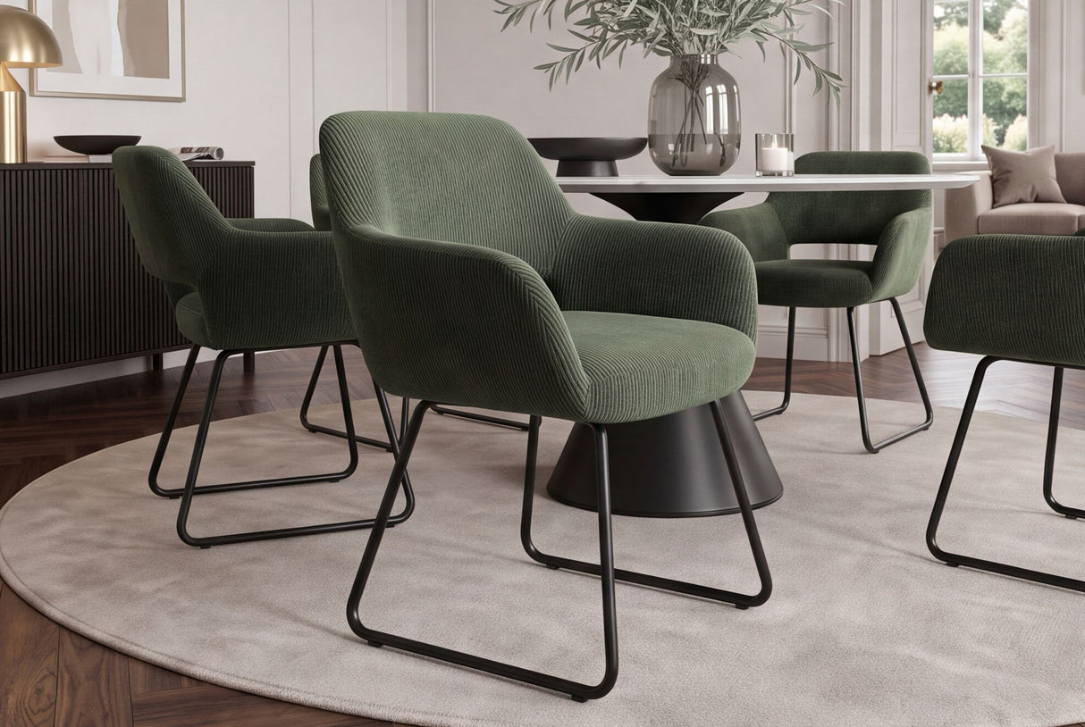 Chair MUSTANG with armrests cord green