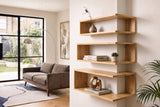 Corner shelf SURREAL 55/60/65cm set of 3 mango wood natural