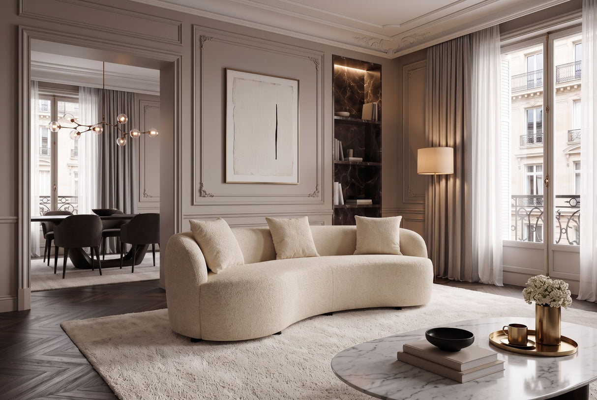 Sofa ATELIER 230cm 3-Sitzer Bouclé beige