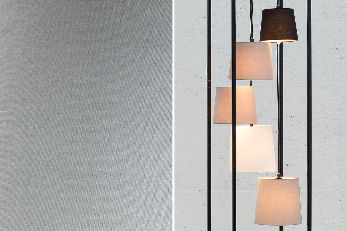 Floor lamp LEVELS 180cm 5 linen shades black grey