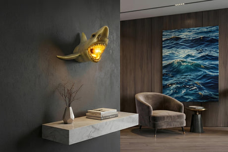 Wall lamp SHARK 40cm handmade gold