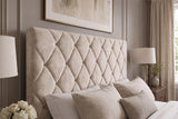 Bett ELYSIUM 140x200cm m. Stauraum Samt Champagner
