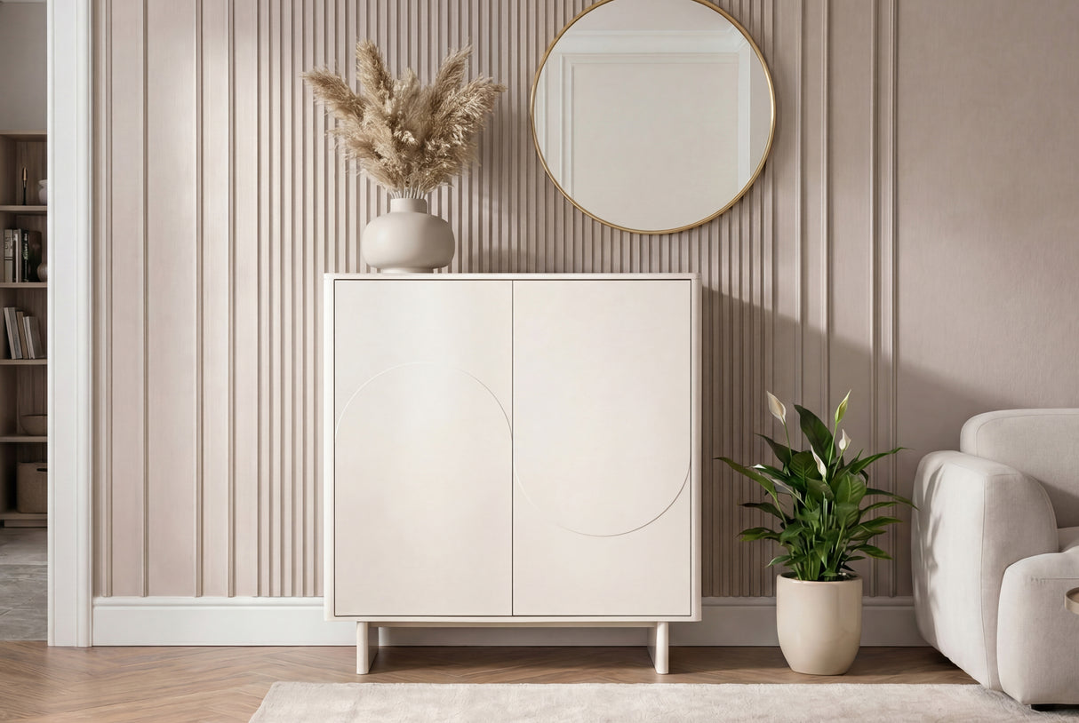 Highboard SAVOY 130cm 3D w/ white marble ceramic top
