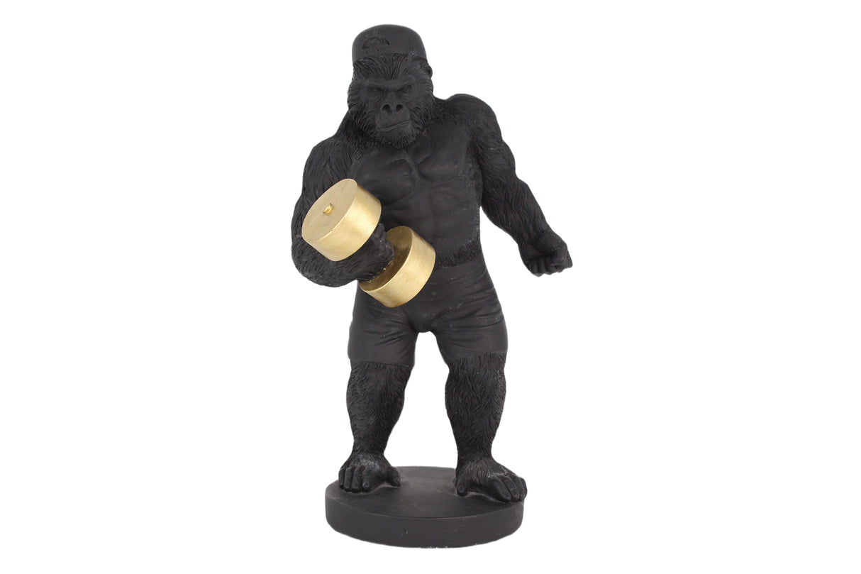 Decoration figure KING APE 30cm gorilla black gold