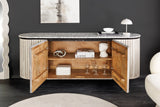 Sideboard ADLON 170cm Marmorplatte weiß Mangoholz grau