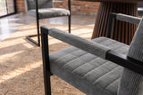Cantilever chair LOFT w/ armrests cord grey metal frame black