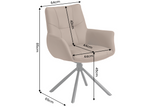 Swivel chair SIGNATURE 360° rotatable w/ armrests spring core leather cognac brown