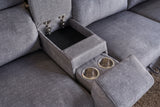 Corner sofa PRIME multifunctional electrically adjustable w/ storage space vogue velvet grey