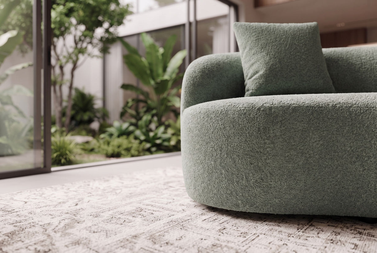 Sofa ATELIER 230cm 3-Sitzer Bouclé Salbei