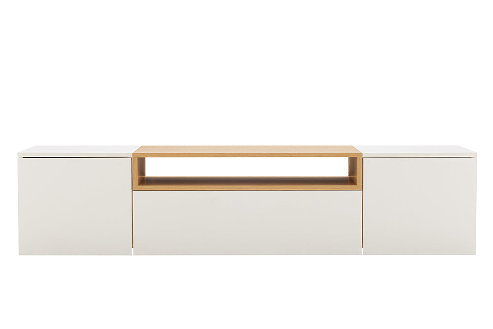 TV-Board LOFT 160cm hanging white natural