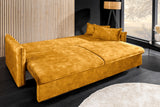 Sofa bed APARTMENT 215cm 3-seater velvet mustard yellow