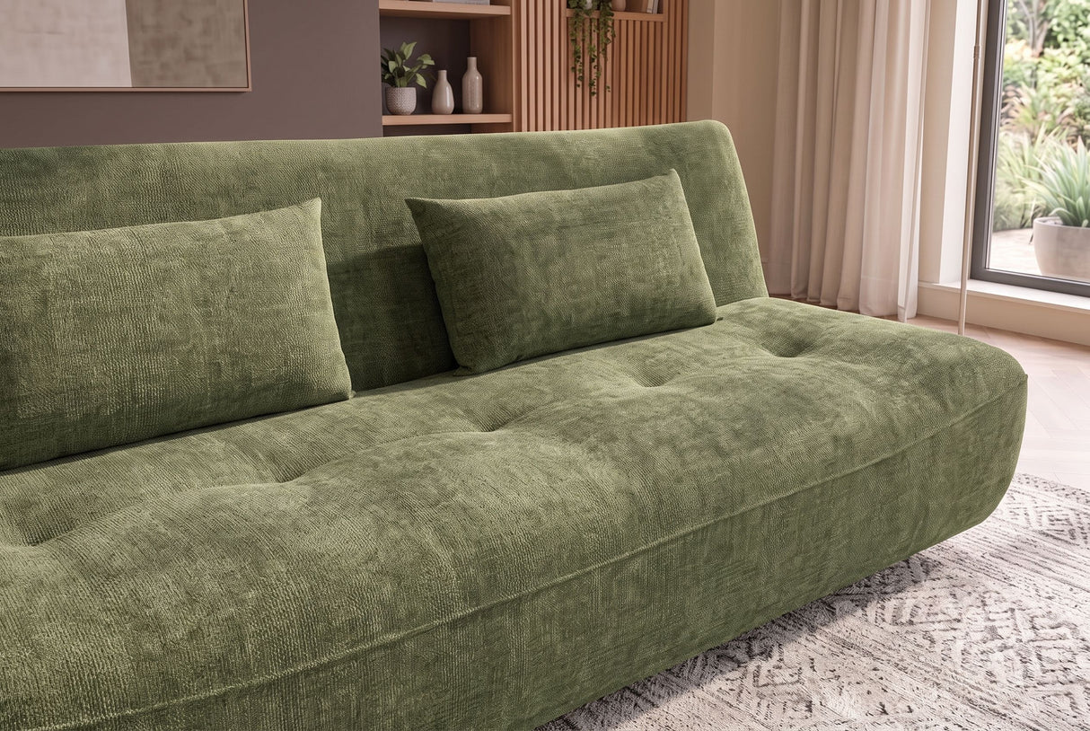 Schlafsofa ELYPSE 200cm 3-Sitzer Chenille grün