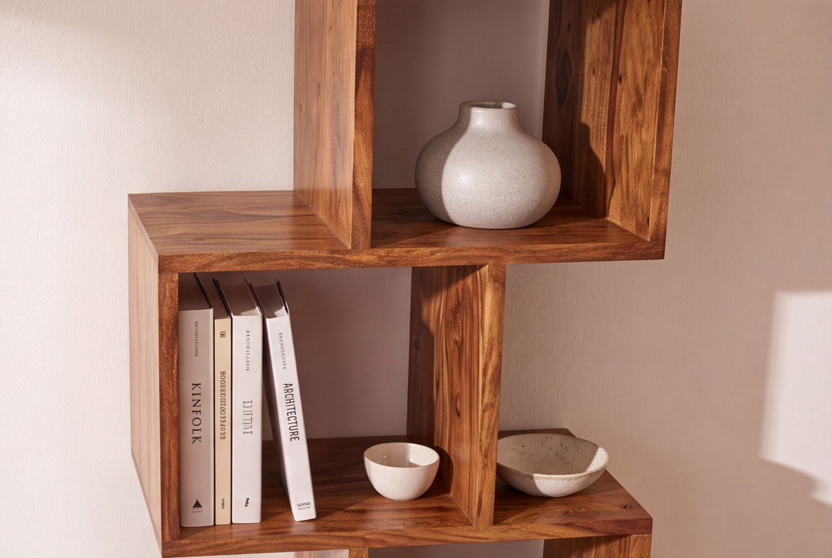 Shelf MAKASSAR 150cm sheesham wood brown