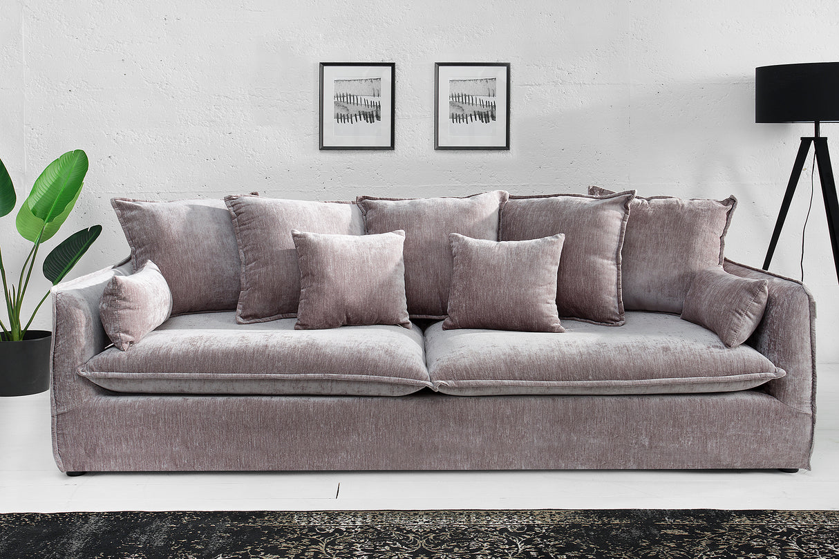 Sofa HEAVEN 200cm Samt taupe abnehmbarer Bezug