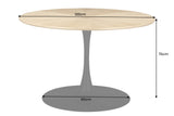 Esstisch ATELIER 120cm rund, natürliche Eichenholzoptik mit schwarzem Metallgestell