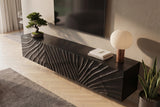 TV-Board SCORPION 200cm 3D hanging black mango wood