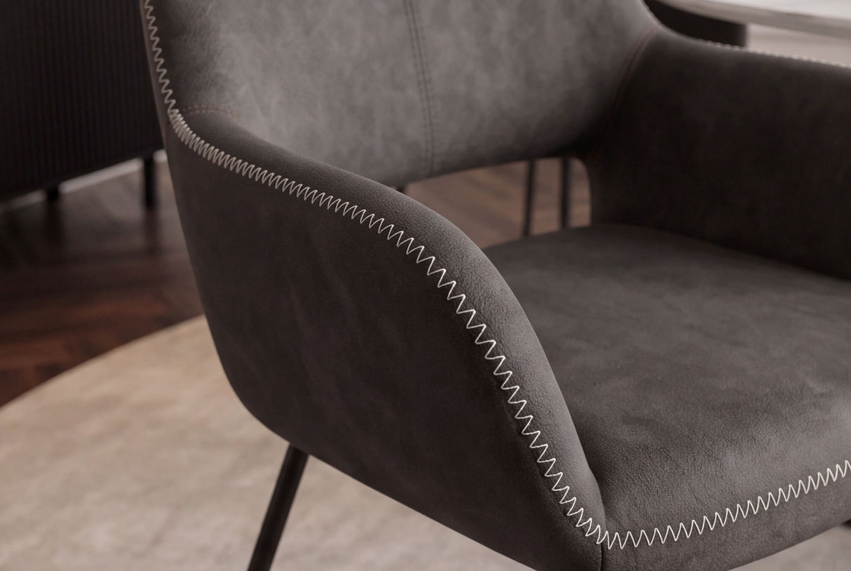 Chair MUSTANG with armrests microfibre antique grey