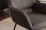 Chair MUSTANG with armrests microfibre antique grey