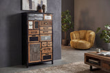 Highboard SECRETS 150cm Kiefer Massivholz vintage braun natur