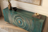 Sideboard GOLDEN SUNSET 180cm 3D mango wood turquoise