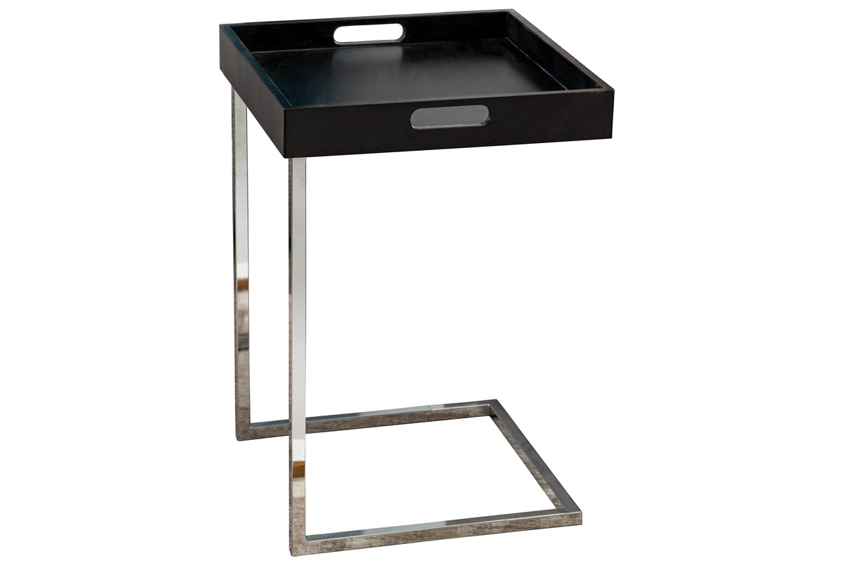 Side table CIANO with tray black chrome