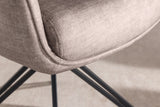 Swivel chair PROMETHEUS rotatable 180° w/ armrests vogue velour velvet taupe