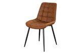 Stuhl ROADSTAR Microfaser cognac mit schwarzen Metallbeinen