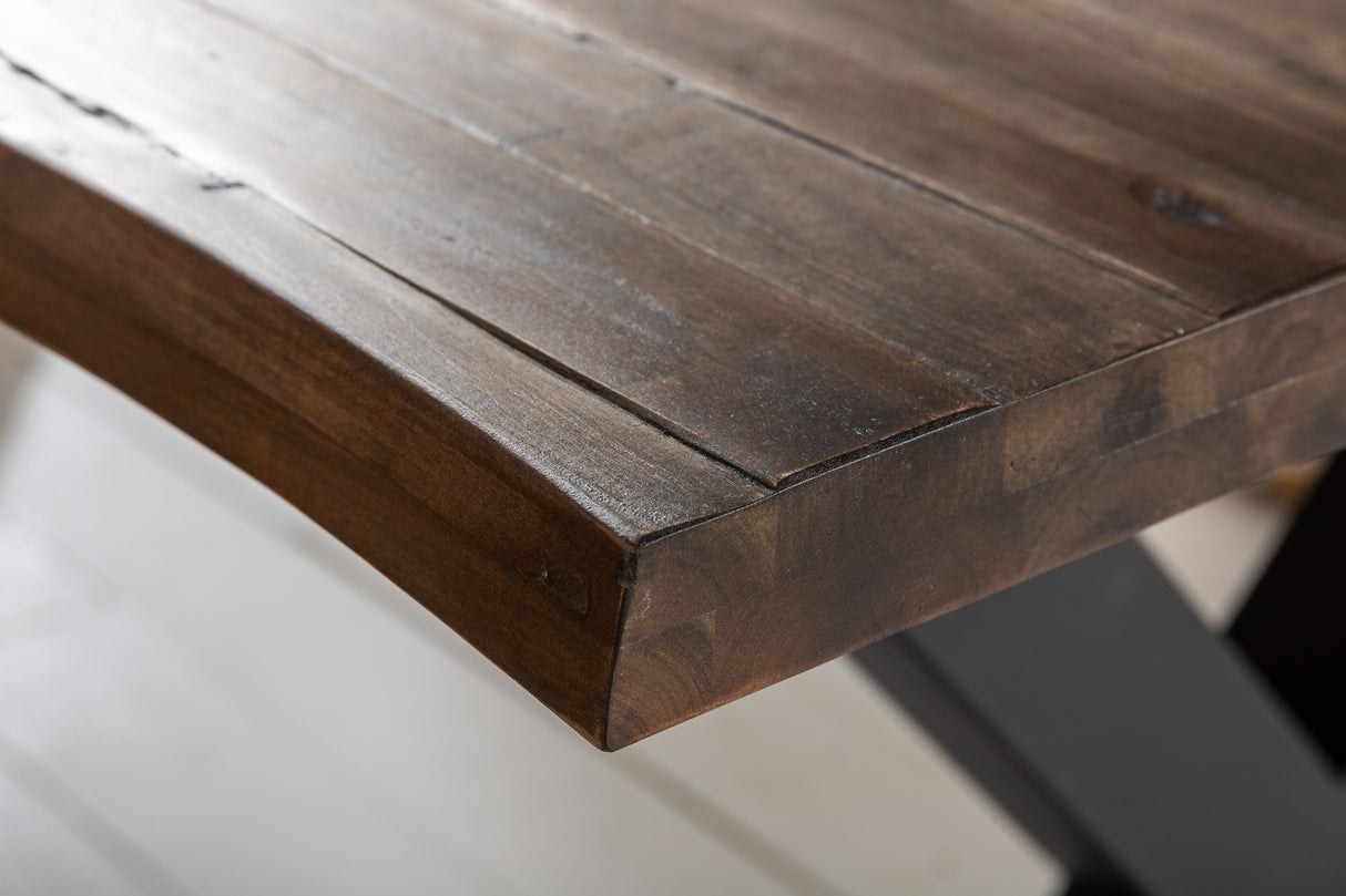 Dining table GENESIS VINTAGE 160cm X-legs acacia wood brown