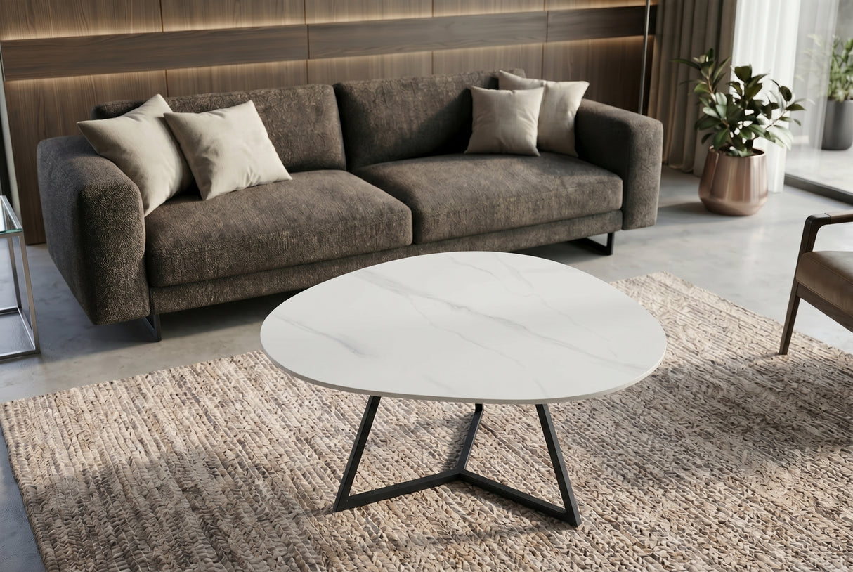 Coffee table MARVELOUS 90cm ceramic white
