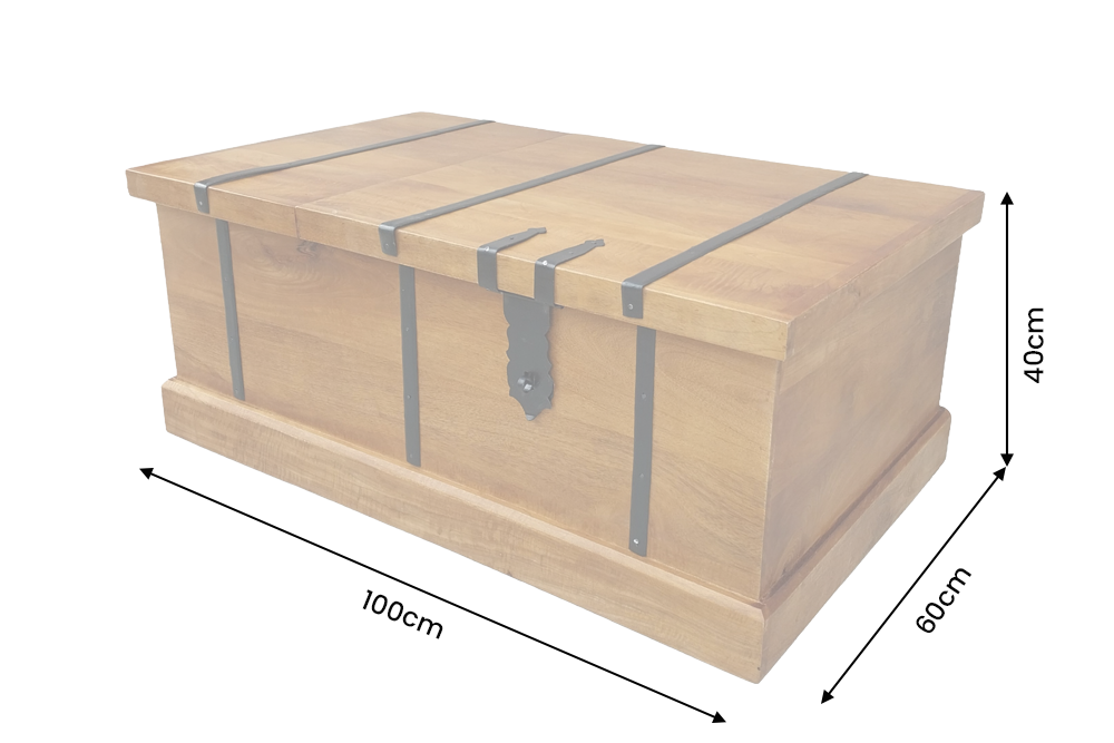 Couchtisch BODEGA 100cm mit Weinregal und Stauraum Mangoholz Honig-Finish