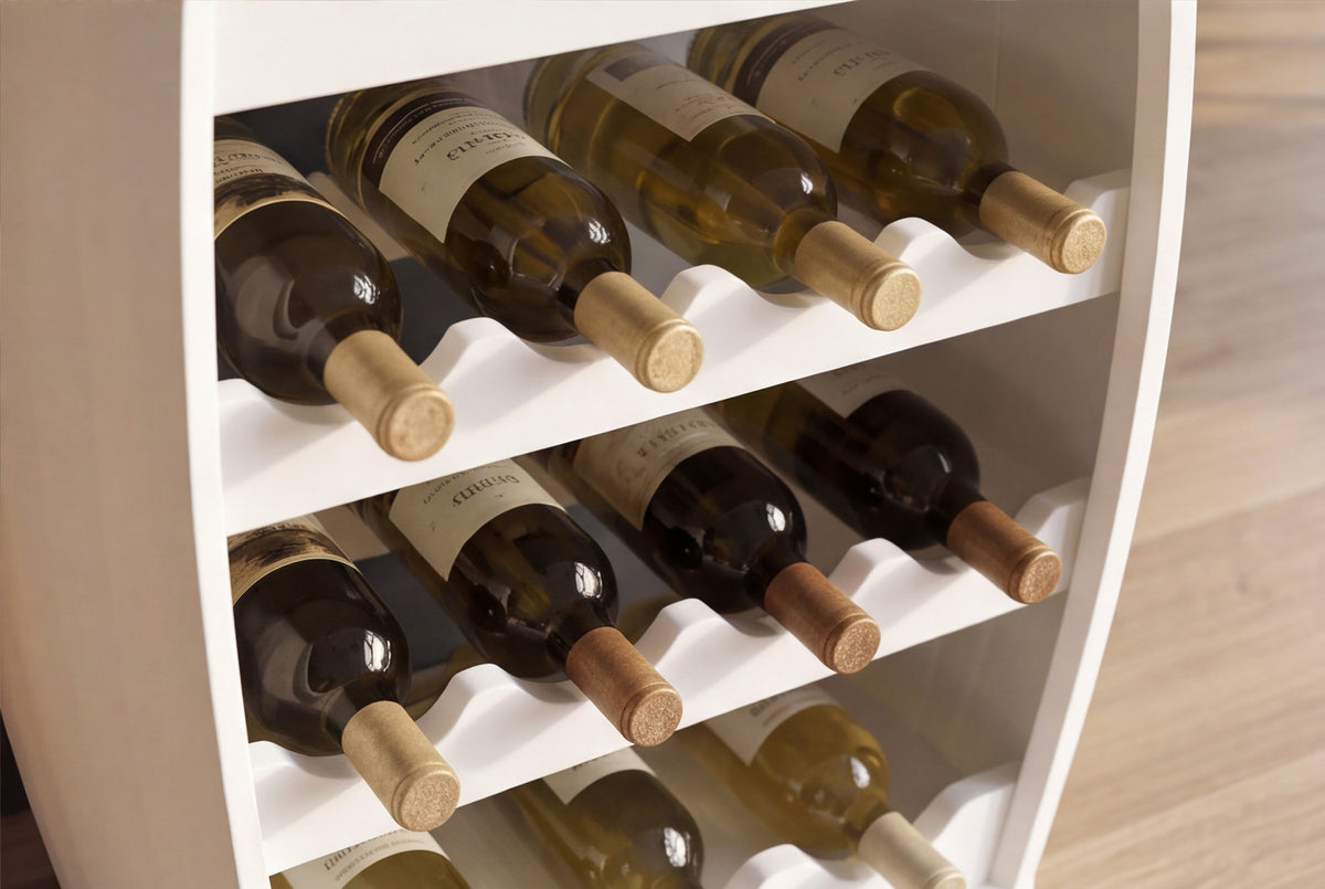 Wine barrel BODEGA 65cm for 14 bottles pine wood white