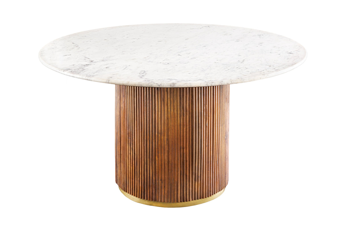 Dining table GATSBY 140cm round mango wood marble