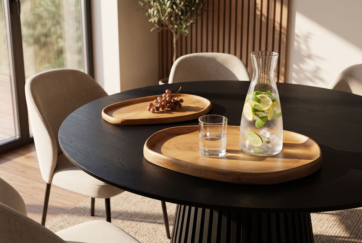 Tablett-Set AMAZONAS 2-tlg. Mangoholz natur cremefarbenes Finish