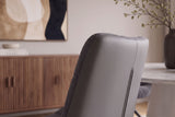 Chair DIVANI retro style artificial leather microfibre light grey black
