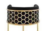 Barhocker ELEGANCE Samt schwarz mit goldenem Edelstahlgestell
