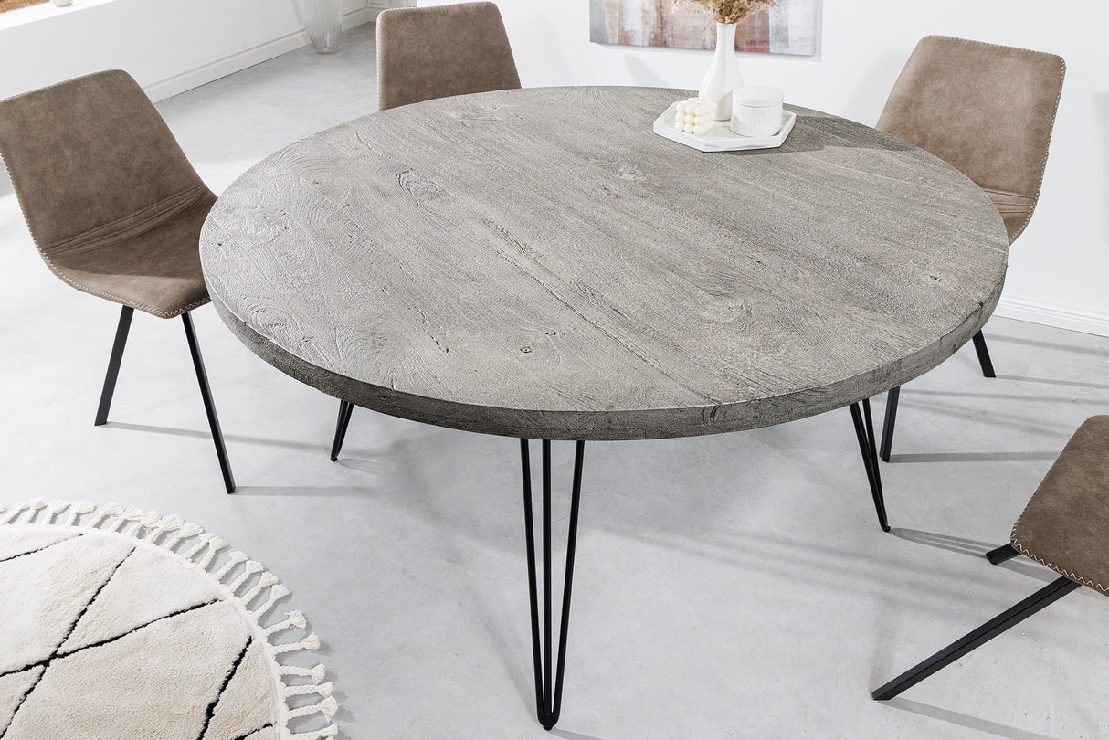 Dining table SCORPION Ø 120cm round mango grey