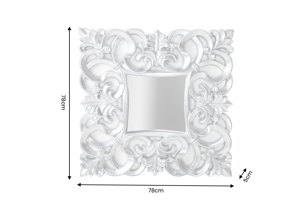 Wall mirror VENICE BAROCK 75cm antique silver