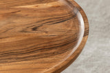 Side table TRAYFUL 55cm round 40cm cacia top and marble base