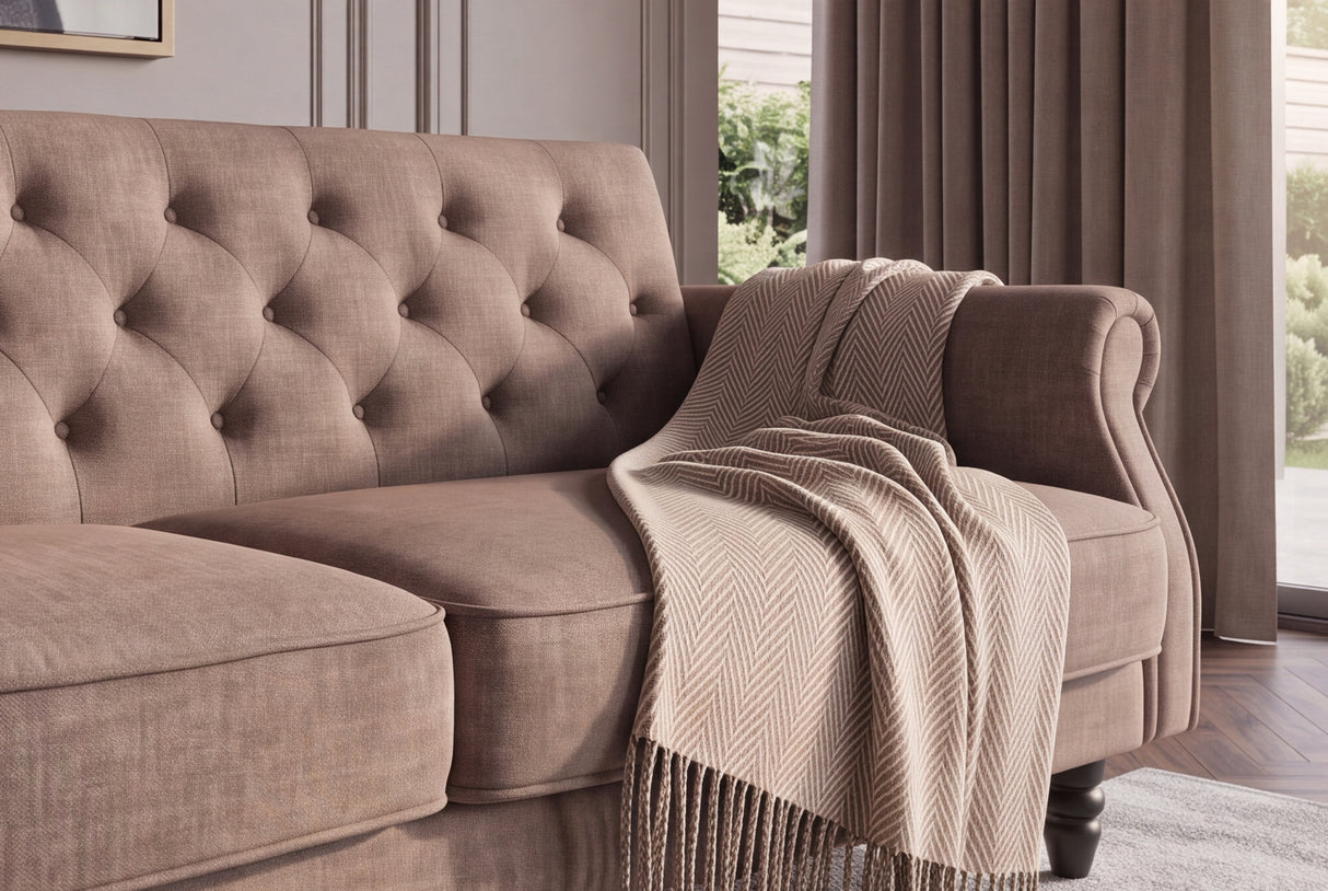 Canapea dormitor MAISON BELLE AFFAIRE 220cm Velvet Greige
