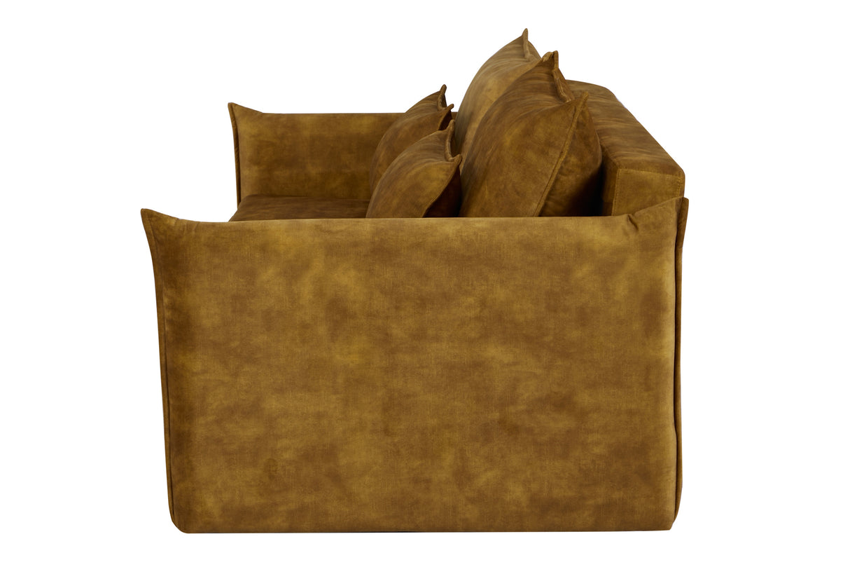 Schlafsofa APARTMENT 215cm 3-Sitzer Samt senfgelb