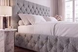 Bed PARIS CHESTERFIELD 180x200cm bouclé grey