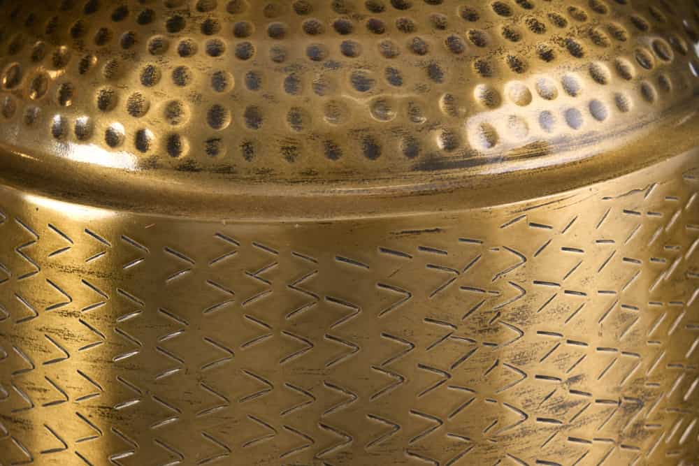 Vase ORIENT 35cm with hammerstroke effect gold