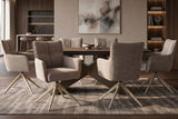 Drehstuhl LUGANO 360° Auto-Return-Funktion mit Armlehnen 150 Kg Belastbarkeit Chenille-Tweed taupe
