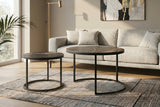 Coffee table ELEGANCE 75cm set of 2 aurora oro ceramic black gold sand