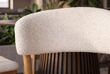 Chair VALHALLA WOOD textured fabric creamy and oak wood natural