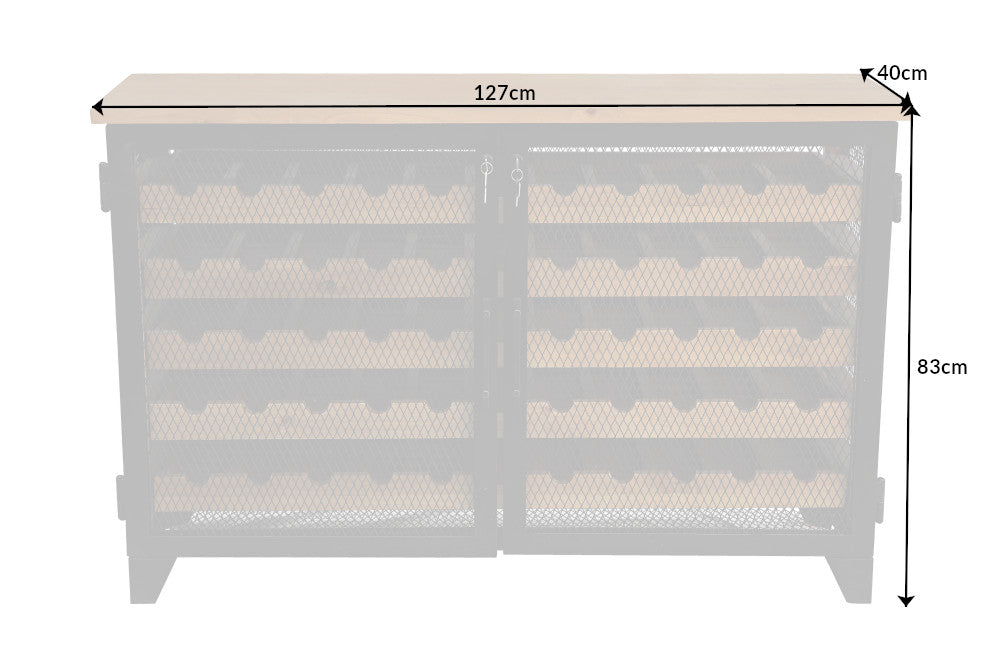 Weinschrank BODEGA 130cm für 55 Flaschen Kiefernholz natur