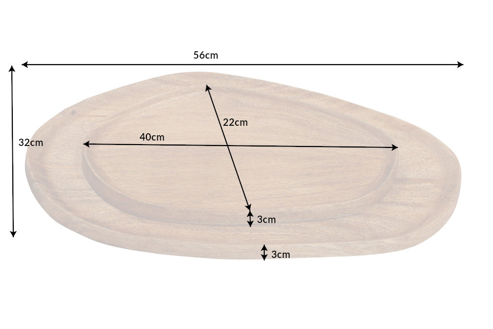 Tray AMAZONAS set of 2 mango wood