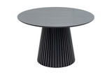 Dining table VALHALLA WOOD Ø 140cm round oak wood veneered black