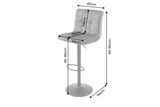 Bar stool MODENA 96-116cm height adjustable 360° rotatable velvet anthracite w/ black frame