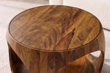Couchtisch ORGANIC LOOP 60cm rund m. Ablage Sheeshamholz braun